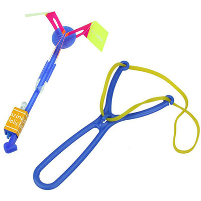 Іграшка Літаючий пропелер із запуском з рогатки з світловим ефектом, кольори в асортименті 1 шт