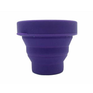 Стакан складной туристический силикиновый с крышкой 200 мл