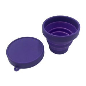 Стакан складной туристический силикиновый с крышкой 200 мл
