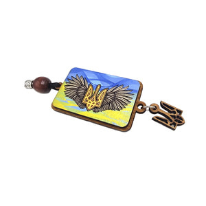 Подвес с патриотической символикой размер 22 см х 7 см №17 в ассортименте, дерево