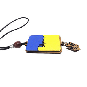 Подвес с патриотической символикой размер 22 см х 7 см №17 в ассортименте, дерево