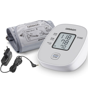 Вимірювач (тонометр) артеріального тиску Omron (Омрон) модель M2 Basic (Базик) HEM-7121J-E автоматичний + адаптер змінного струму HHP-CM01 в комплекті
