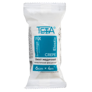 Бинт медицинский эластичный фиксирующий размер 6 см  х 4 м Teta 26 г/м2
