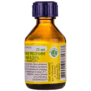 Левоміцетин р-н нашкір. спирт. 0.25% фл. 25мл