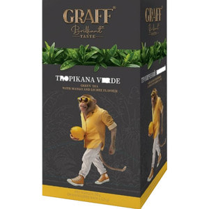 Чай зеленый GRAFF (Граф) Tropicana verde Тропический зеленый с ароматом манго + личи в фильтр-пакетах по 1,5 г 20 шт