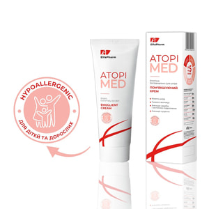 Крем для тела ELFA PHARM (Эльфа Фарм) Atopi Med (Атопи мед) смягчающий для атопической, экстремально сухой кожи младенцев, детей и взрослых 75 мл