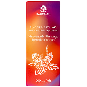 Сироп от кашля с подорожником фл. 200мл Dr.HEALTH