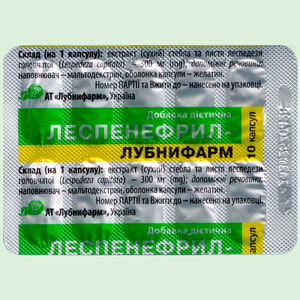 Леспенефрил-Лубнифарм заcіб, що застосовуються в урології капсули 3 блістера по 10 шт