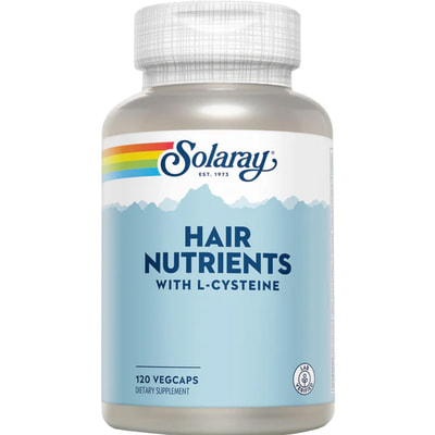 Живильні речовини для волосся SOLARAY (Солорай) Hair Nutrients капсули для підтримки здоров'я волосся та загального стану здоров'я флакон 120 шт