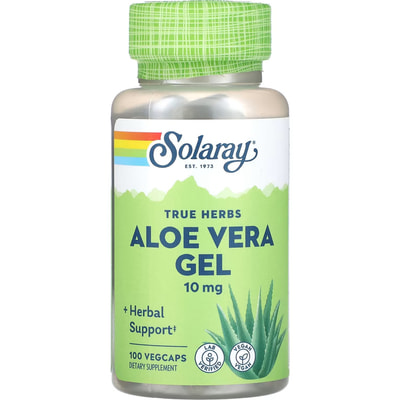 Гель алоэ вера SOLARAY (Солорай) Aloe Vera Gel 2000 мг капсулы для нормального пищеварения флакон 100 шт