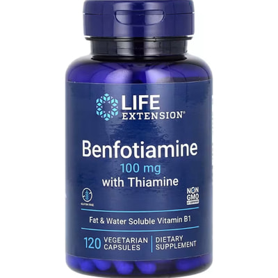 Бенфотіамін з тіаміном LIFE EXTENSION (Лайф Екстеншн) Benfotiamine 100 mg with Thiamine капсули флакон 120 шт