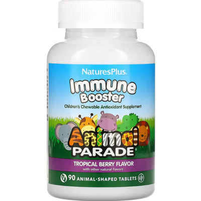 Immune booster NATURES PLUS (Натурес плюс) Иммун Бустер таблетки со вкусом тропических ягод для укрепления иммунитета флакон 90 шт