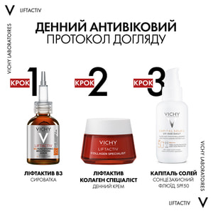 Сыворотка для лица VICHY (Виши) Лифтактив антиоксидантная с витамином C 16% для осветления тона кожи и разглаживания линий обезвоживания 20 мл