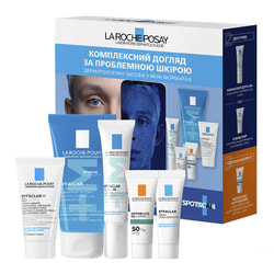 Набор La Roche-Posay (Ля Рош-Позе) Эфаклар 2024 Гель-мусс 50 мл + Крем-гель 15 мл + Гель-крем 15 мл + Сыворотка 3 мл + Гель-крем SPF 50+ 3 мл