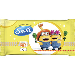 Салфетки влажные детские SMILE (Смайл) Minions (Миньйони) 40 шт