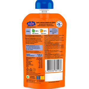 Пюре фруктове дитяче ELFIK MAGIC (Ельфік меджик) яблуко, манго Doy-Pack 100 г