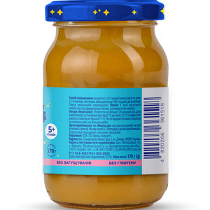 Пюре фруктове дитяче ELFIK MAGIC (Ельфік меджик) яблуко, персик банка 170 г