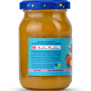 Пюре фруктове дитяче ELFIK MAGIC (Ельфік меджик) яблуко, персик банка 170 г