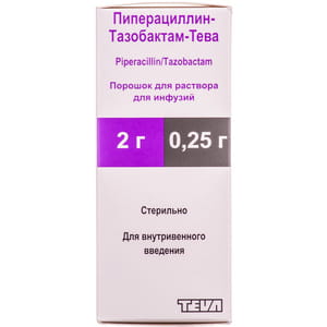 Пиперациллин-Тазобактам-Тева пор. д/р-ра д/инф. 2г/0,25г фл. №1