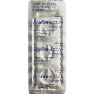 Альбендазол табл. жев. 400мг №3 Solution Pharm