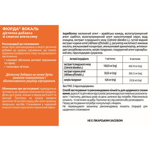 Фиорда Вокаль пастилки для рассасывания со вкусом апельсина 2 блистера по 15 шт