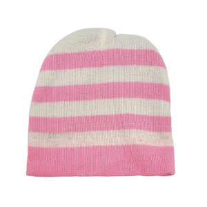 Шапка детская двухслойная в полоску для девочки 5-7 лет 17 см х 18 см
