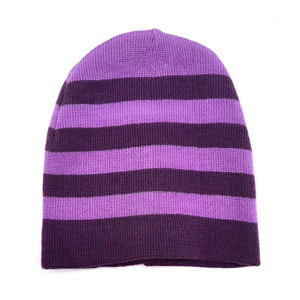 Шапка детская двухслойная в полоску для девочки 5-7 лет 17 см х 18 см