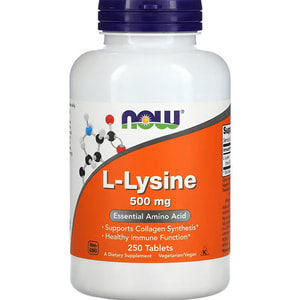 L-лізін NOW (Нау) L-Lysine сприяє підтримці імунної системи, покращенню засвоєння кальцію та відновленню м'язів таблетки по 500 мг флакон 250 шт