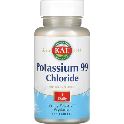 Калий хлорид KAL (Кал) Potassium Chloride 99 мг таблетки 100 шт