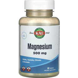 Магний KAL (Кал) Magnesium 500 мг таблетки для нормального функционирования нервной системы и мышц флакон 60 шт