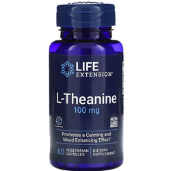 L-Теанін LIFE EXTENSION (Лайф Екстеншн) L-Theanine 100 мг капсули для зниження стресу та поліпшенню якості сну 60 шт