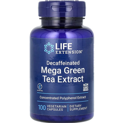 Зеленый чай экстракт мега LIFE EXTENSION (Лайф Экстэншн) Green Tea без кофеина капсулы 100 шт