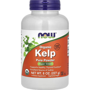 Бурые морские водоросли NOW (Нау) для поддержания здоровья щитовидной железы и улучшения общего самочувствия порошок флакон 227 г
