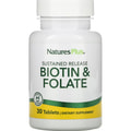 Фолієва кислота та біотин NATURES PLUS (Натурес плюс) Biotin & Folic Acid таблетки пролонгованої дії 30 шт