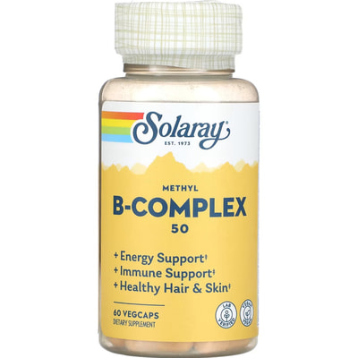 Витамины группы В SOLARAY (Солорай) Methyl B-Complex 50 капсулы флакон 60 шт