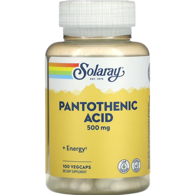 Пантотеновая кислота SOLARAY (Солорай) Pantothenic Acid 500 мг капсулы флакон 100 шт