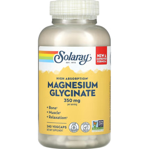 Магній гліцинат SOLARAY (Солорай) Magnesium Glycinate висока абсорбція 350 мг капсули флакон 240 шт