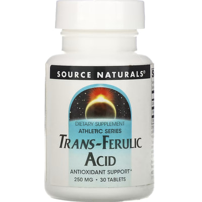 Транс-феруловая кислота SOURCE NATURALS (Сорс Нейчералс) Trans-Ferulic Acid 250 мг таблетки флакон 30 шт