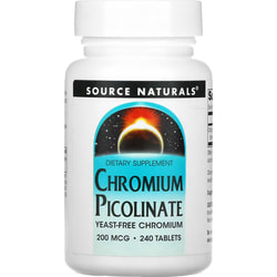 Хром пиколинат SOURCE NATURALS (Сорс Нейчералс) Chromium Picolinate 200 мкг таблетки флакон 240 шт