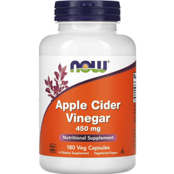 Яблочный уксус сидровый NOW (Нау) Apple Cider Vinegar 450 мг капсулы флакон 180 шт