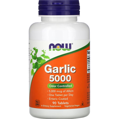 Чеснок 5000 экстракт NOW (Нау) Garlic таблетки флакон 90 шт