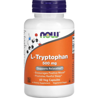 Триптофан NOW (Нау) L-Tryptophan 500 мг капсулы флакон 60 шт