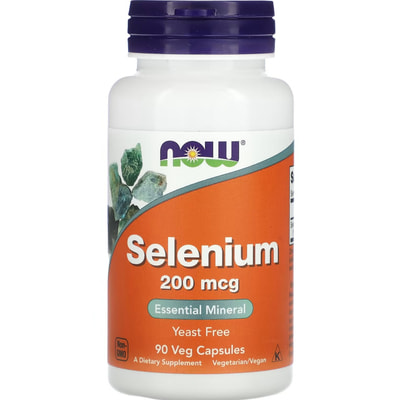 Селен без дріжджів NOW (Нау) Selenium 200 mcg капсули по 200 мкг флакон 90 шт