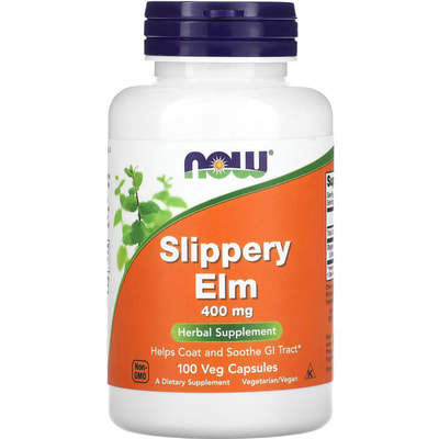 Слизький в'яз NOW (Нау) Slippery Elm 400 mg капсули по 400 мг флакон 100 шт