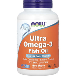 Омега Супер NOW (Нау) Ultra Omega-3 500 ЕПК /250 ДГКкапсулы желатиновые флакон 180 шт