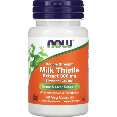 Розторопша екстракт подвійна сила NOW (Нау) Milk Thistle 300 мг капсули 50 шт