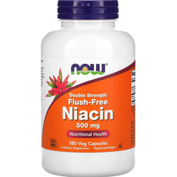 Ниацин (Витамин В3) NOW (Нау) Flush-Free Niacin 500 мг капсулы флакон 180 шт