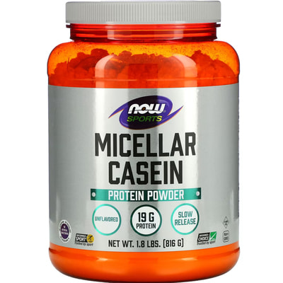 Мицеллярный казеин NOW (Нау) Micellar Casein может способствовать поддержанию мышечной массы, улучшению восстановления после тренировок порошок 816 г