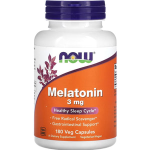 Мелатонин NOW (Нау) Melatonin капсулы по 3 мг флакон 180 шт