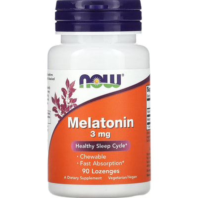 Мелатонин NOW (Нау) Melatonin пастилки по 3 мг флакон 90 шт